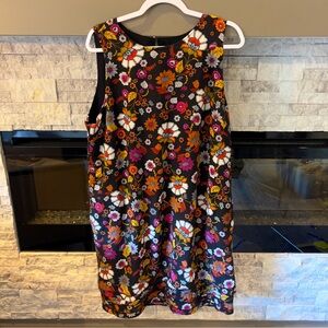 J. Jill Floral Sleeveless Dress - Black, Orange, White, Pink